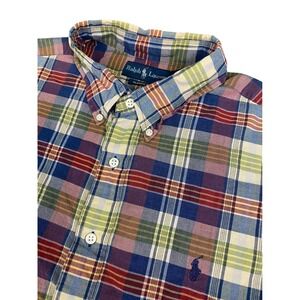 Ralph Lauren Classic Fit Plaid Short Sleeve‎ Button Down Shirt Pony XXL